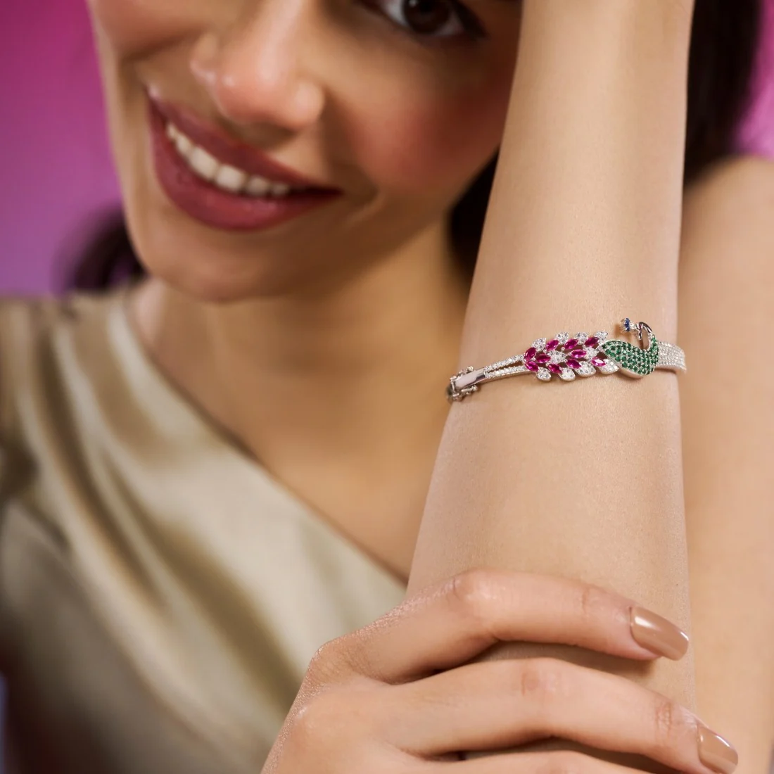 The Original Peacock Silver Bracelet - Image 3