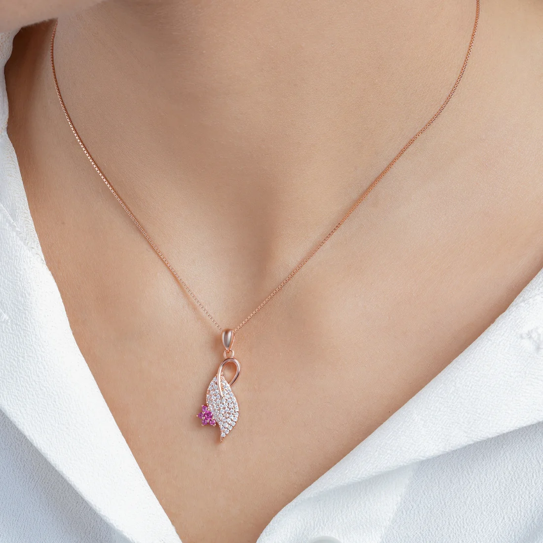 Peacock Rose Gold Plated 925 Sterling Silver Jewellery Set - Image 3