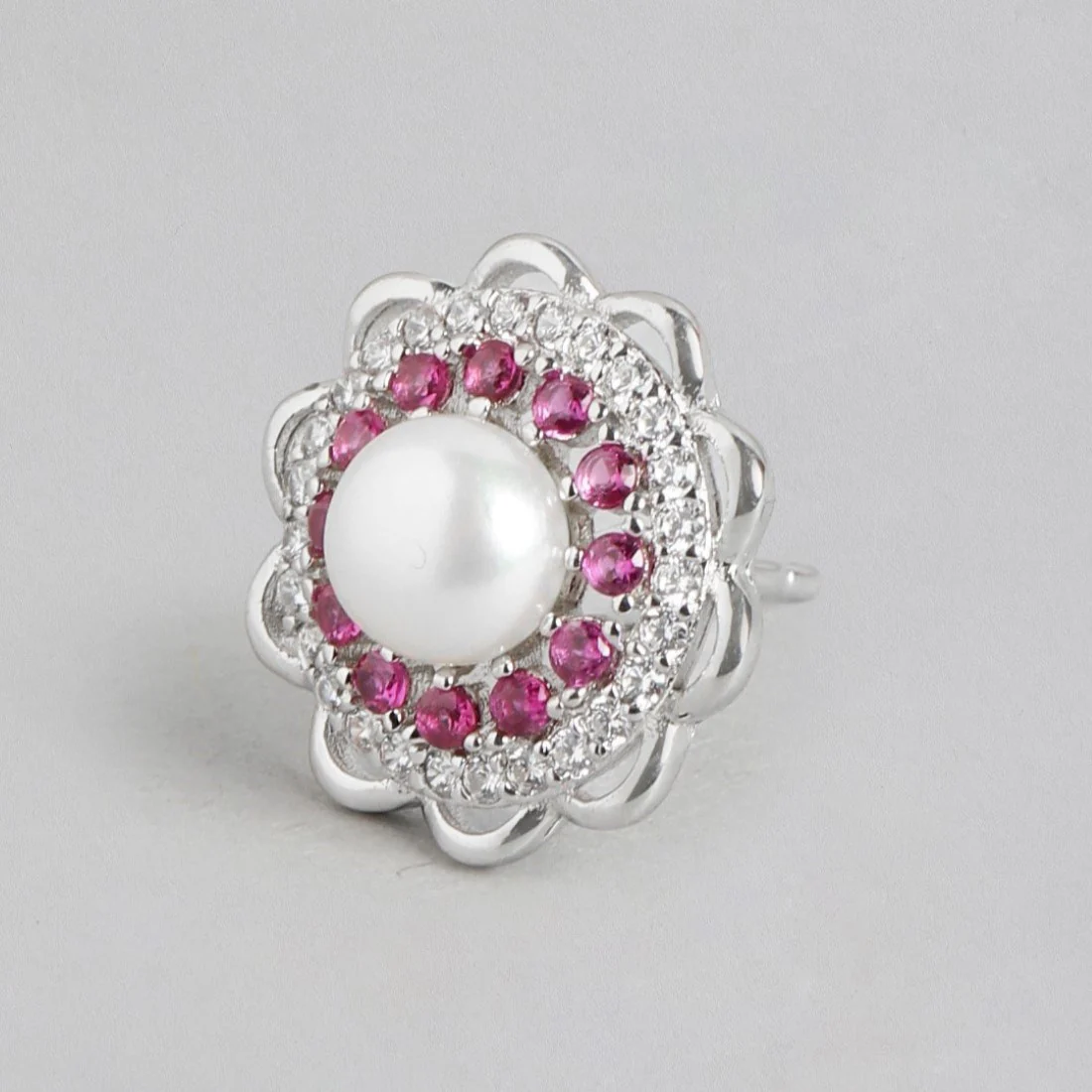 Pearl Blossom Harmony Rhodium-Plated 925 Sterling Silver Jewelry Set - Image 6