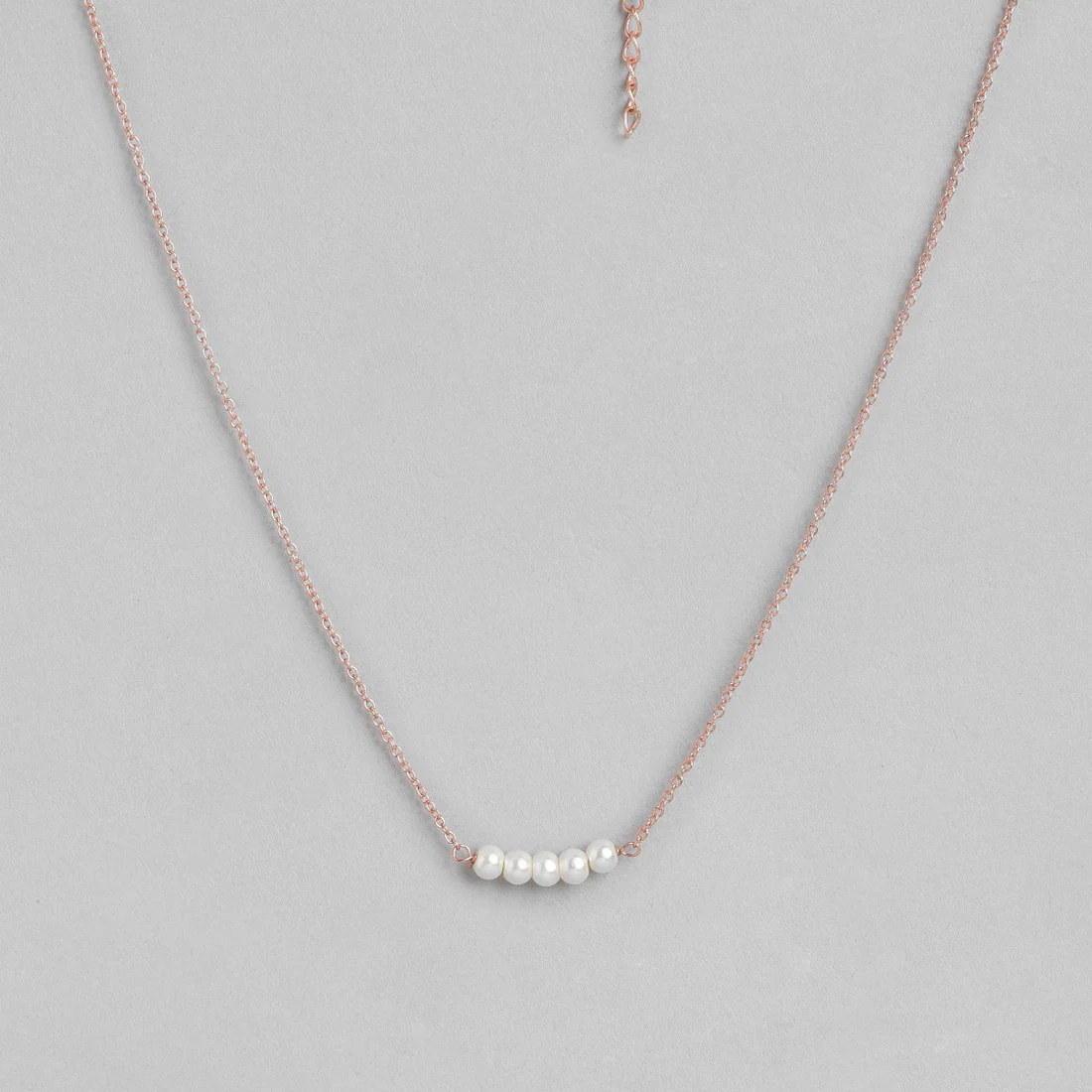 Cute Pearl 925 Silver Rose Gold Necklace - Image 3