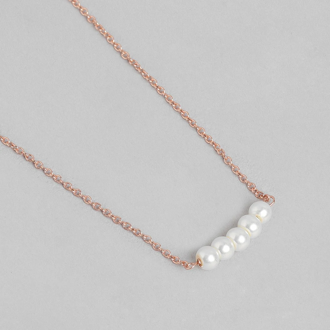 Cute Pearl 925 Silver Rose Gold Necklace - Image 4