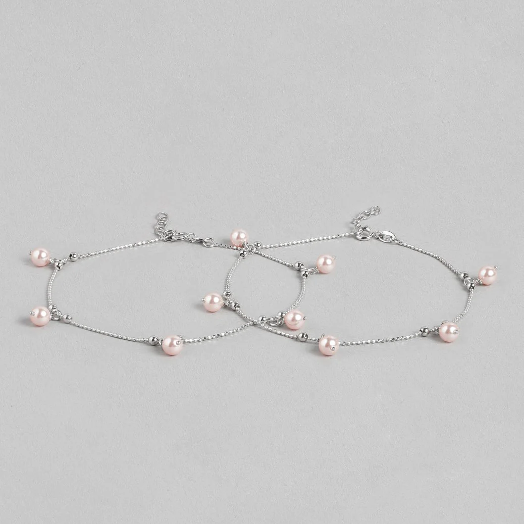 Pearl Drops 925 Sterling Silver Anklet - Image 7