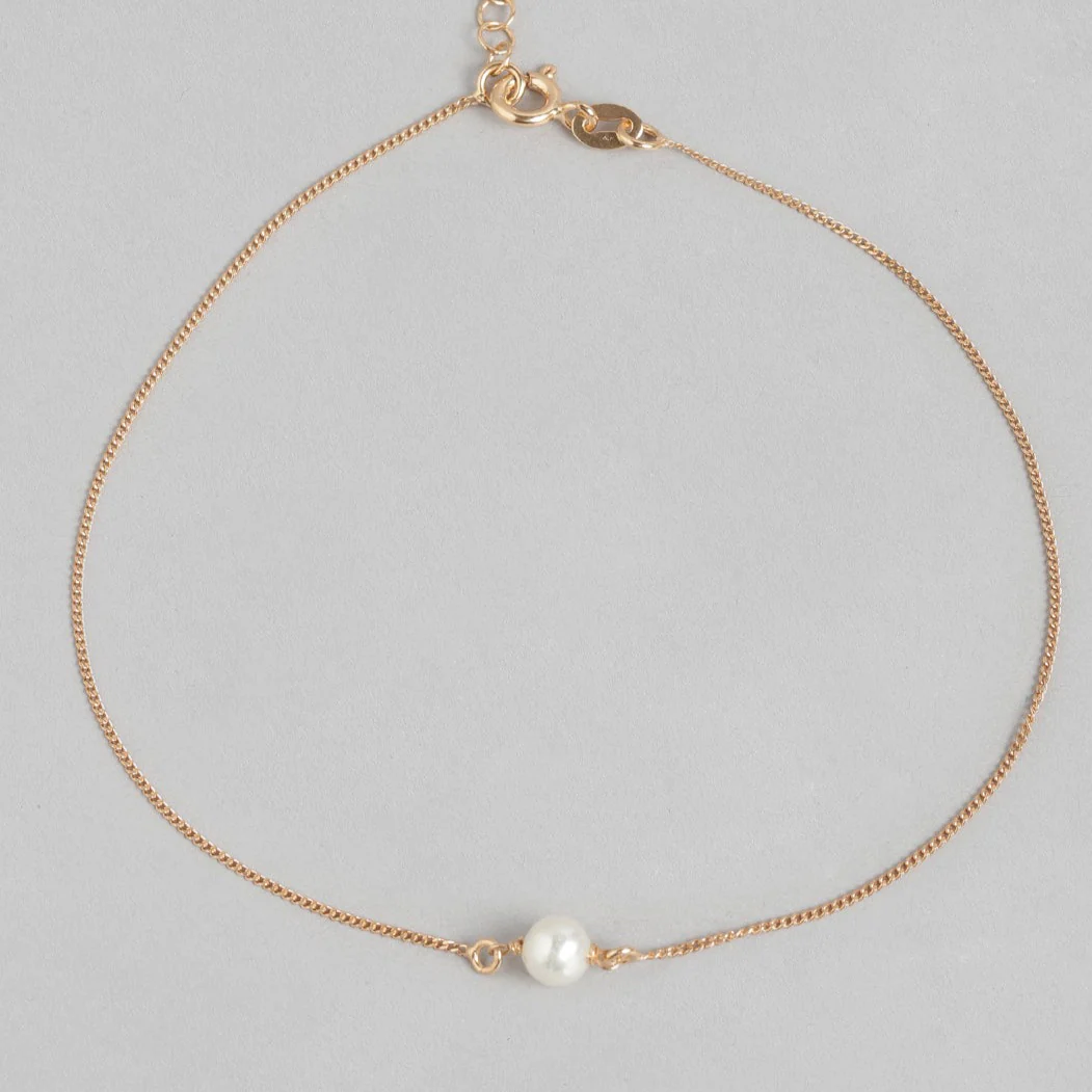 Pearl Rose-Gold plated 925 Sterling Silver Anklets - Image 7