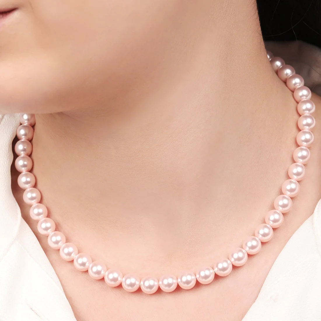 Pearlescent Accent Embrace 925 Sterling Silver Necklace - Image 2