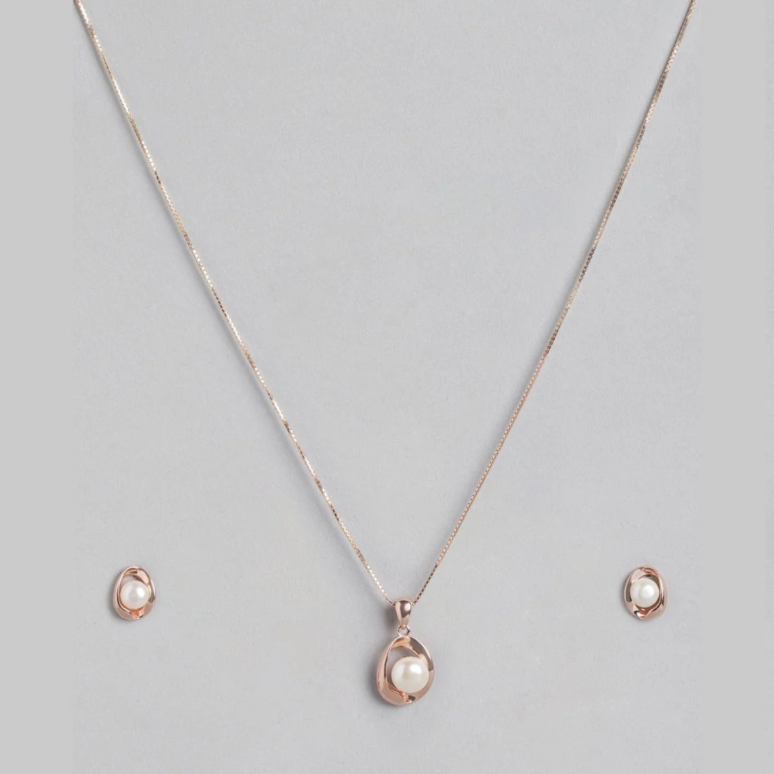 Pearlescent Romance Rose Gold-Plated 925 Sterling Silver Jewelry Set - Image 3