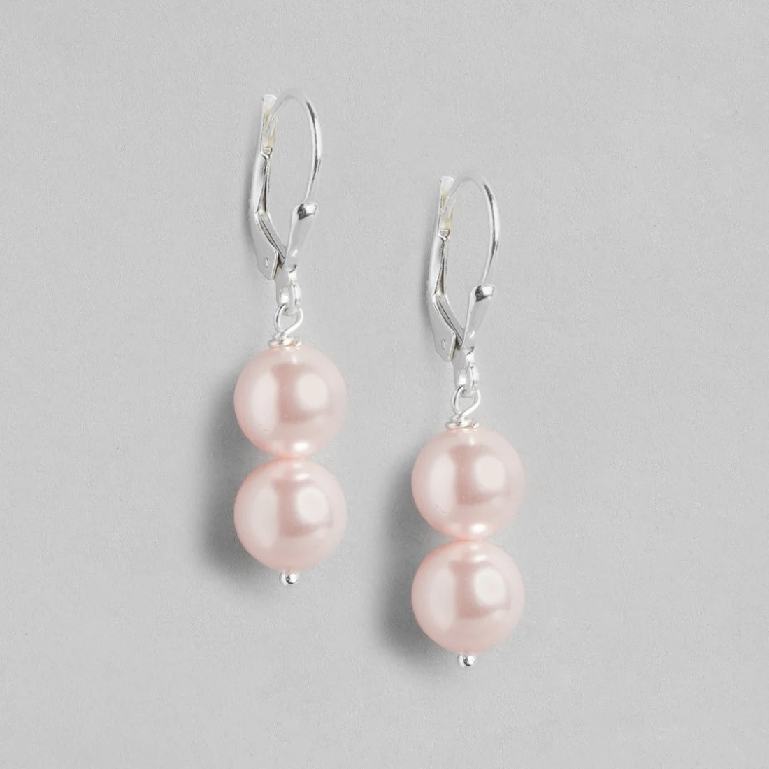Pearly Radiance Rhodium-Plated 925 Sterling Silver Earrings - Image 3