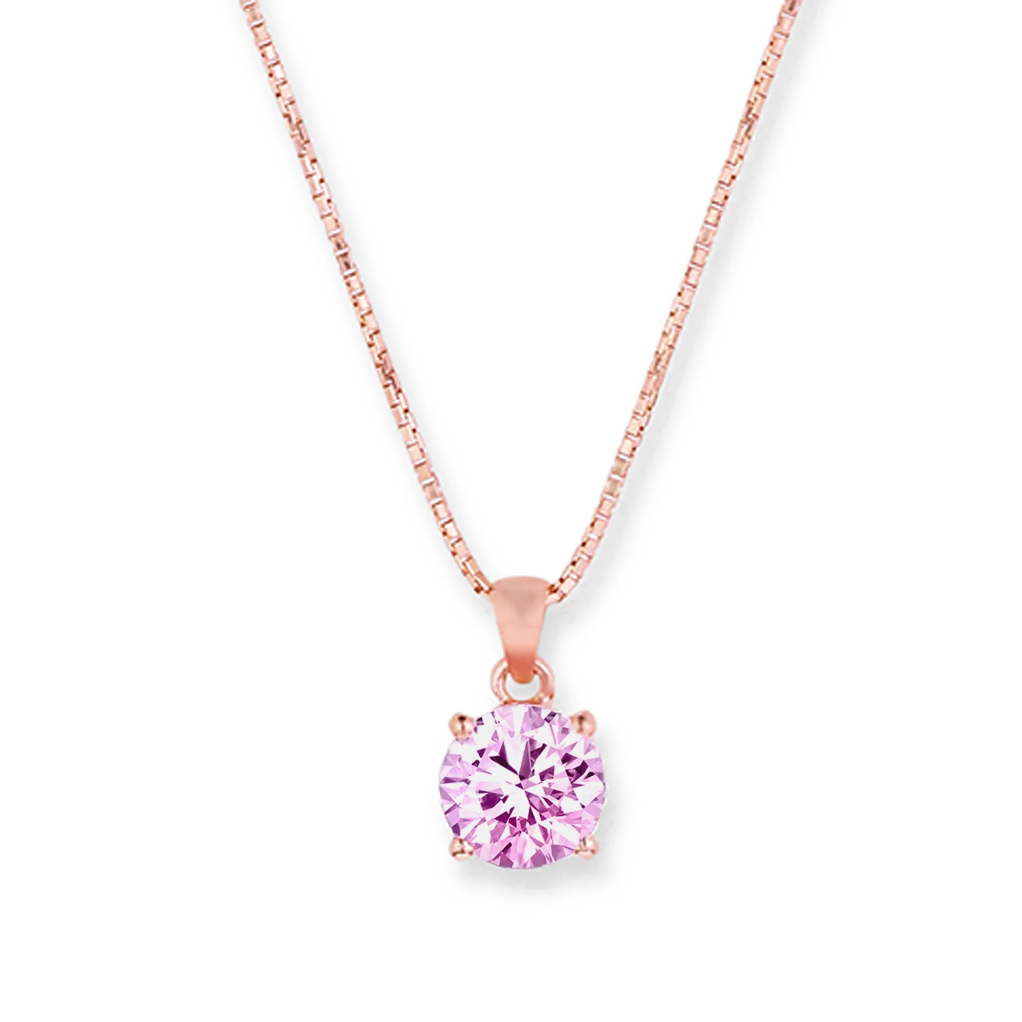 Blushing Elegance Pink Solitaire Rose Gold-Plated 925 Silver Necklace Gift Hamper - Image 7