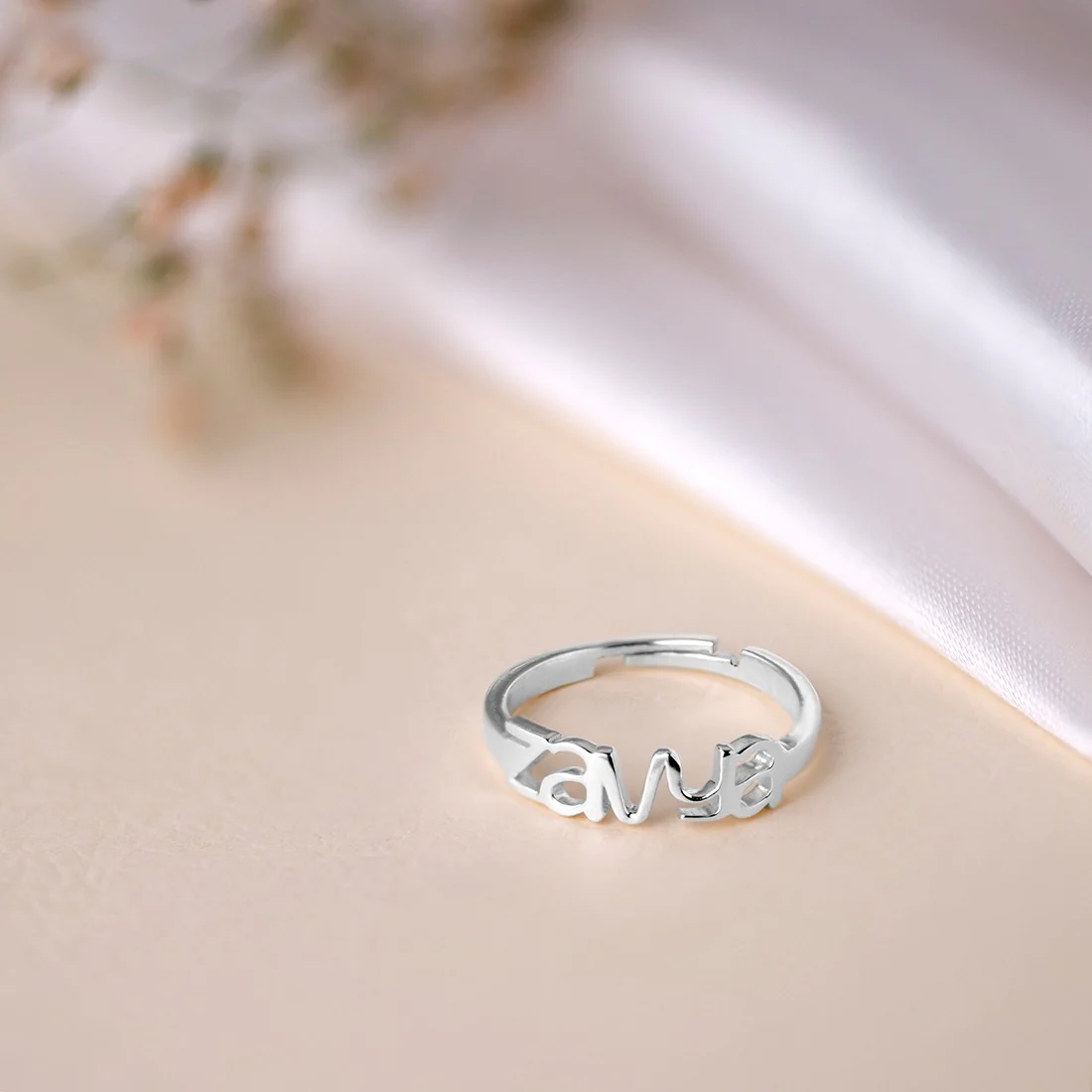 Personalized Eternal Rhodium Plated Ring 925 Sterling Silver (Adjustable)