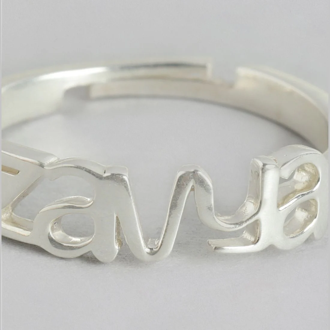 Personalized Eternal Rhodium Plated Ring 925 Sterling Silver (Adjustable) - Image 6