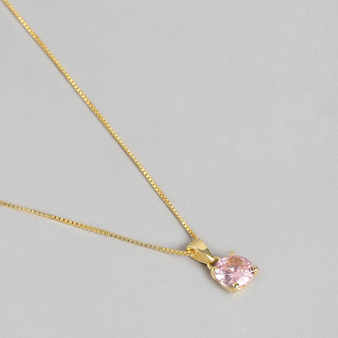 Pink Elegance: Gold-Plated 925 Sterling Silver Pendent with Chain - Image 6