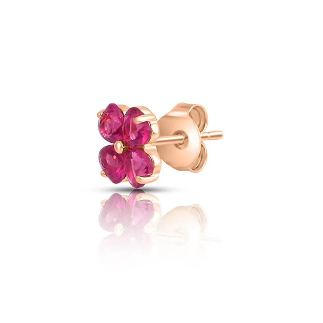 Pink Floral Rose Gold Plated 925 Sterling Silver Earrings - Image 6