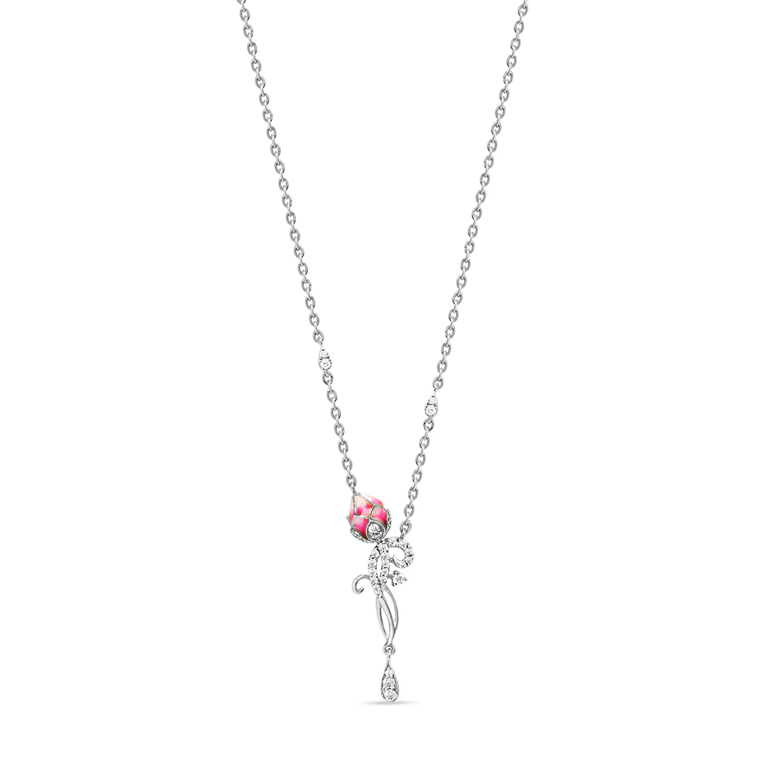 0.3 CT Pink Lotus Rose Gold Necklace with Lab-Grown Diamonds - Image 7