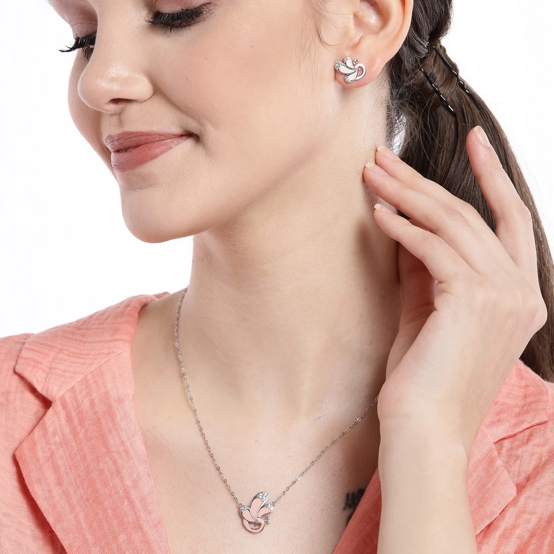 Peacock 925 Silver Jewellery Set - Image 2