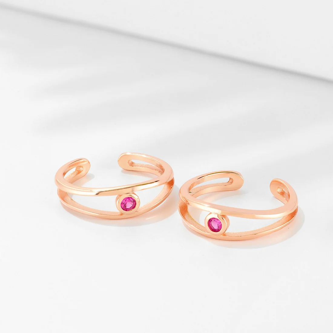 Pink Rose Gold 925 Silver Toe Ring