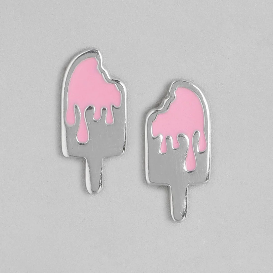 Popsicle Funky Rhodium Plated 925 Sterling Silver Studs - Image 3