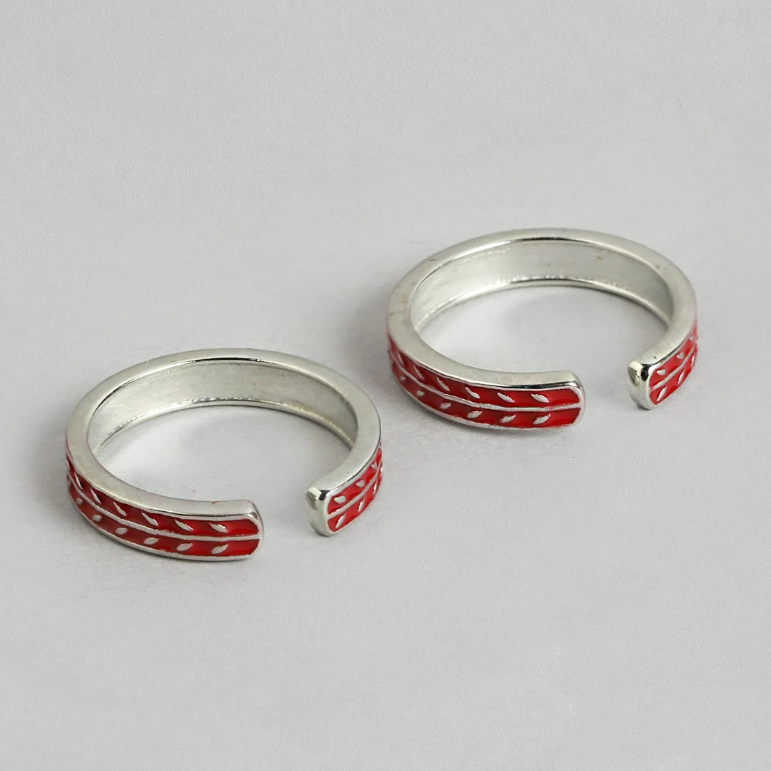Printed 925 Silver Toe Ring with Rhodium Plating - Image 4