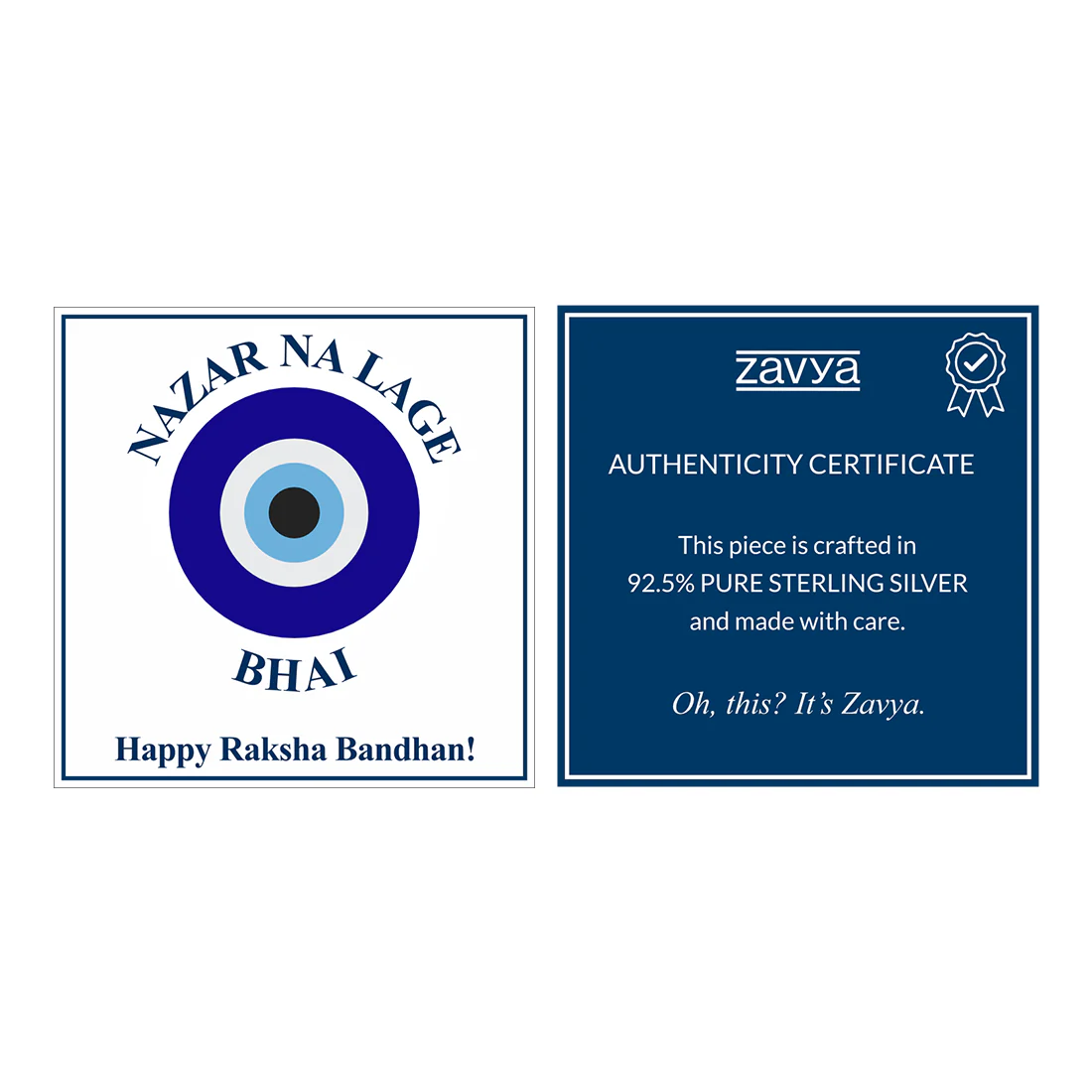 Protective Evil Eye With White Stone Rhodium-Plated Sterling Silver Thread Rakhi For Him - Image 7