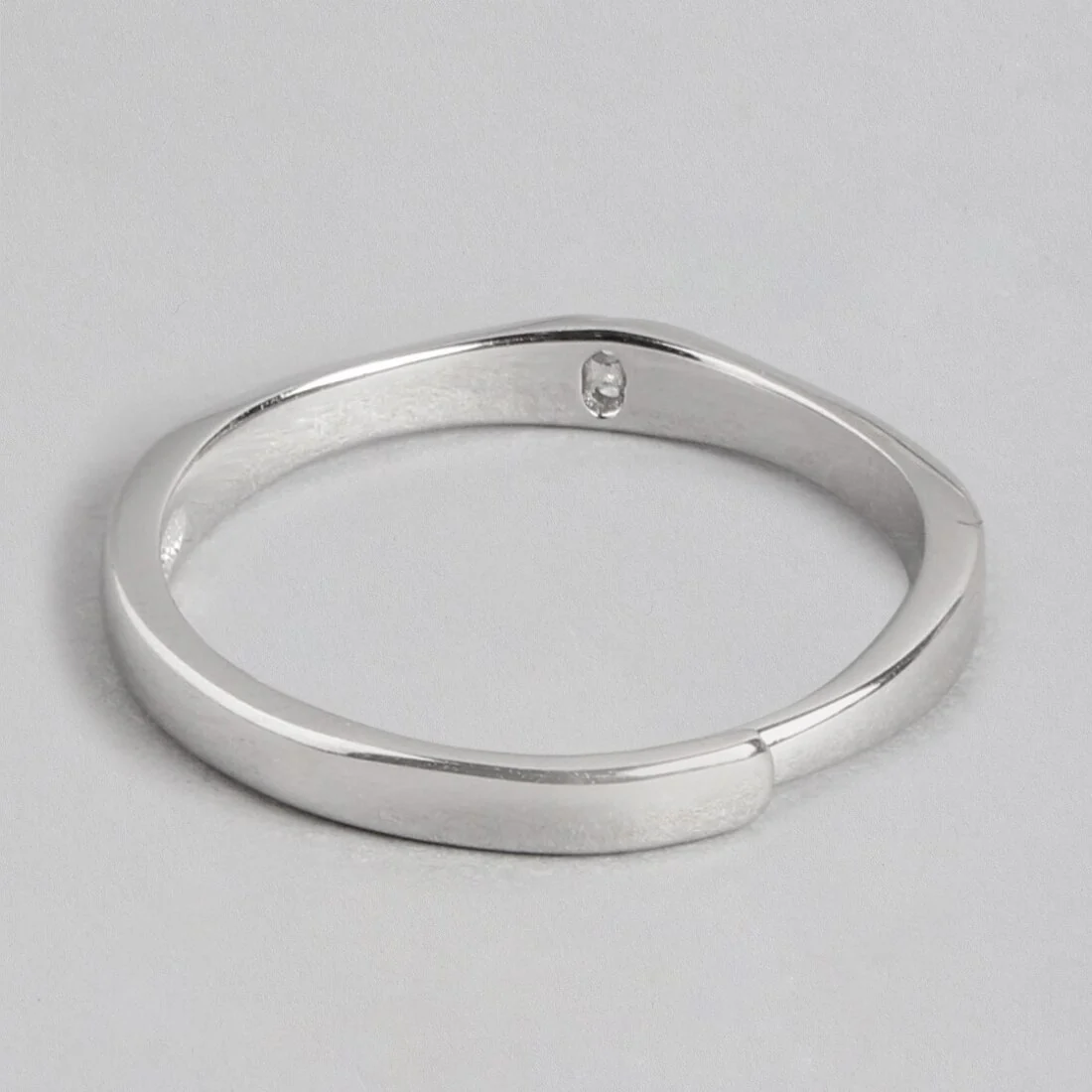 Pure Elegance Sterling Silver Rhodium-Plated Ring with Brilliant Cubic Zirconia (Adjustable) - Image 6