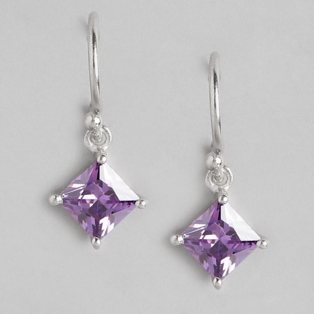 Luxe Lavender Silver Fish Hook 925 Silver Earrings - Image 4