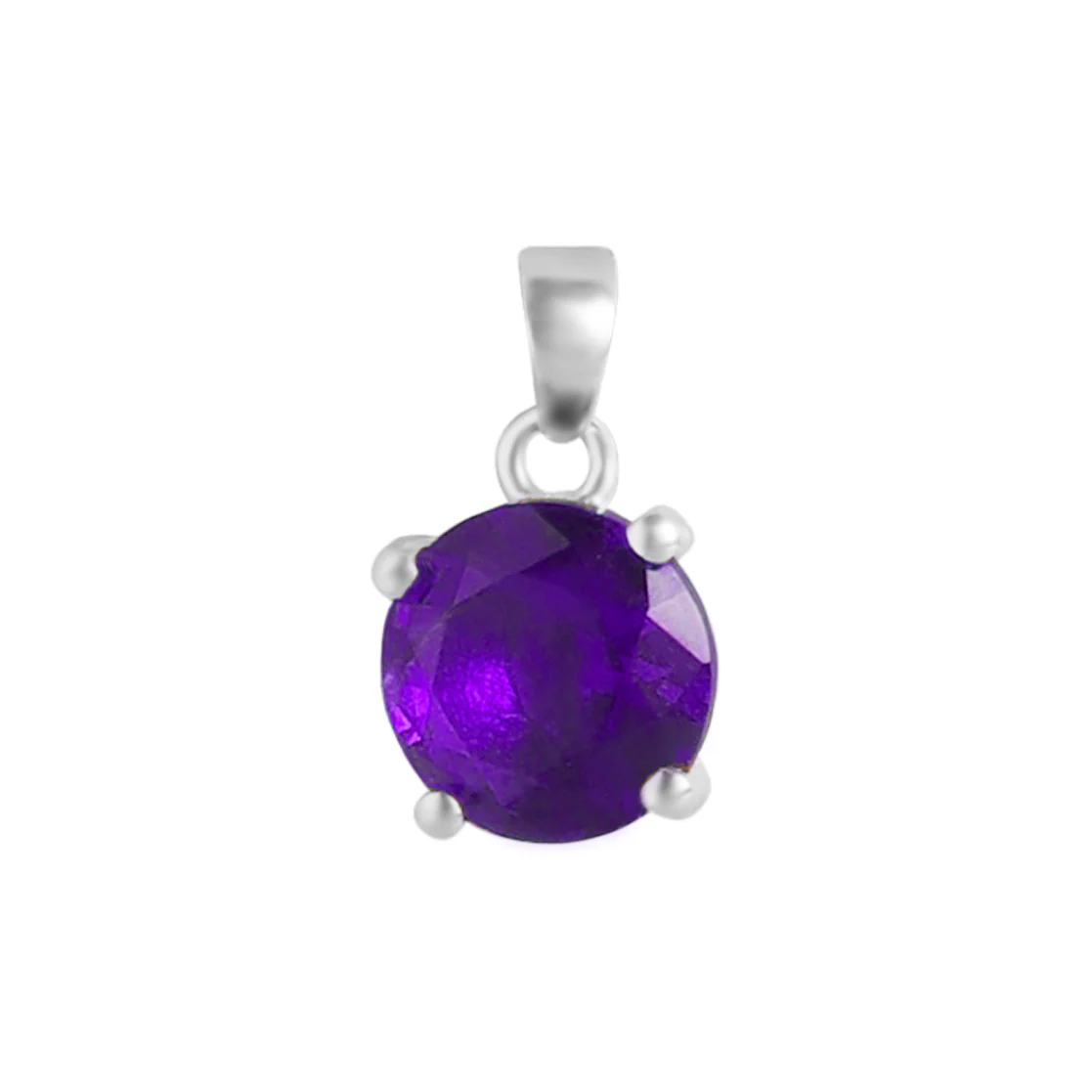 Purple Solitaire Box Chained 925 Sterling Silver Pendant with Chain - Image 4