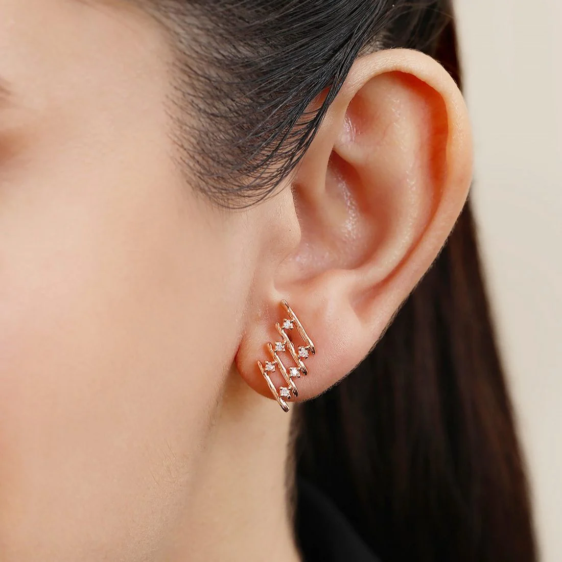 Quirky Designed Rose Gold Plated 925 Sterling Silver Jewelry Set - Image 3