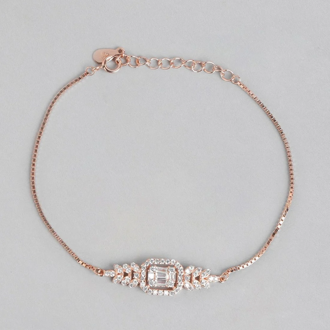 Radiant Allure Rose Gold-Plated CZ 925 Sterling Silver Women's Bracelet - Image 5