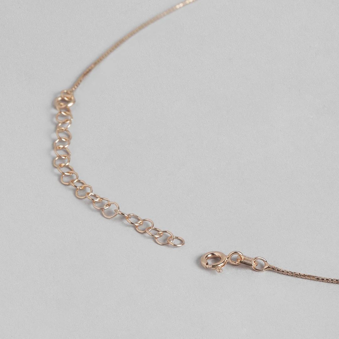 Radiant Bloom Rose Gold-Plated Cubic Zirconia 925 Sterling Silver Pendant with Chain - Image 7