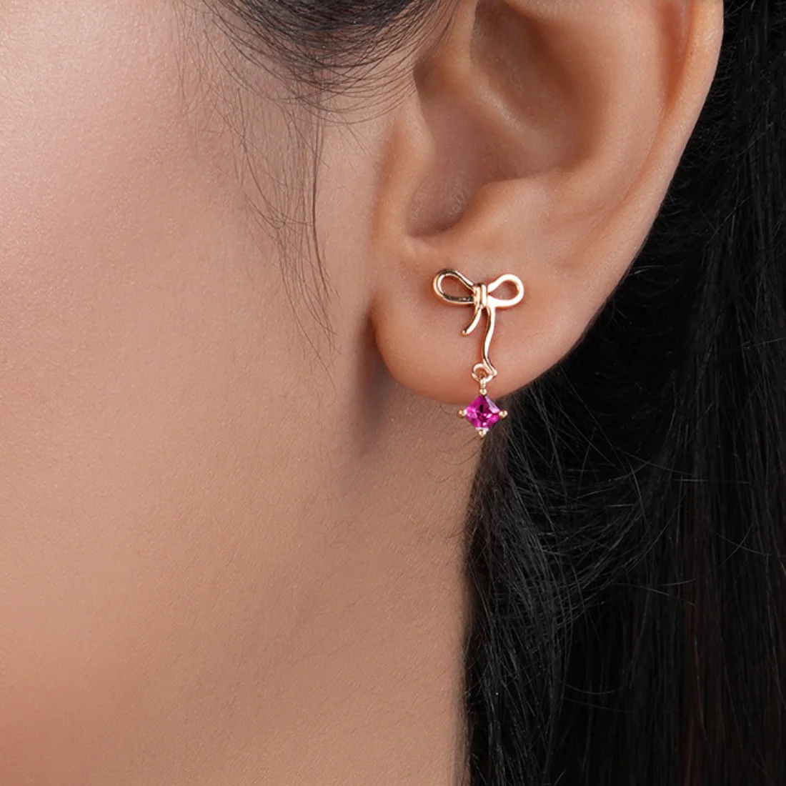 Radiant Bow Rose Gold Plated 925 Sterling Silver Jewellery Set - Image 4