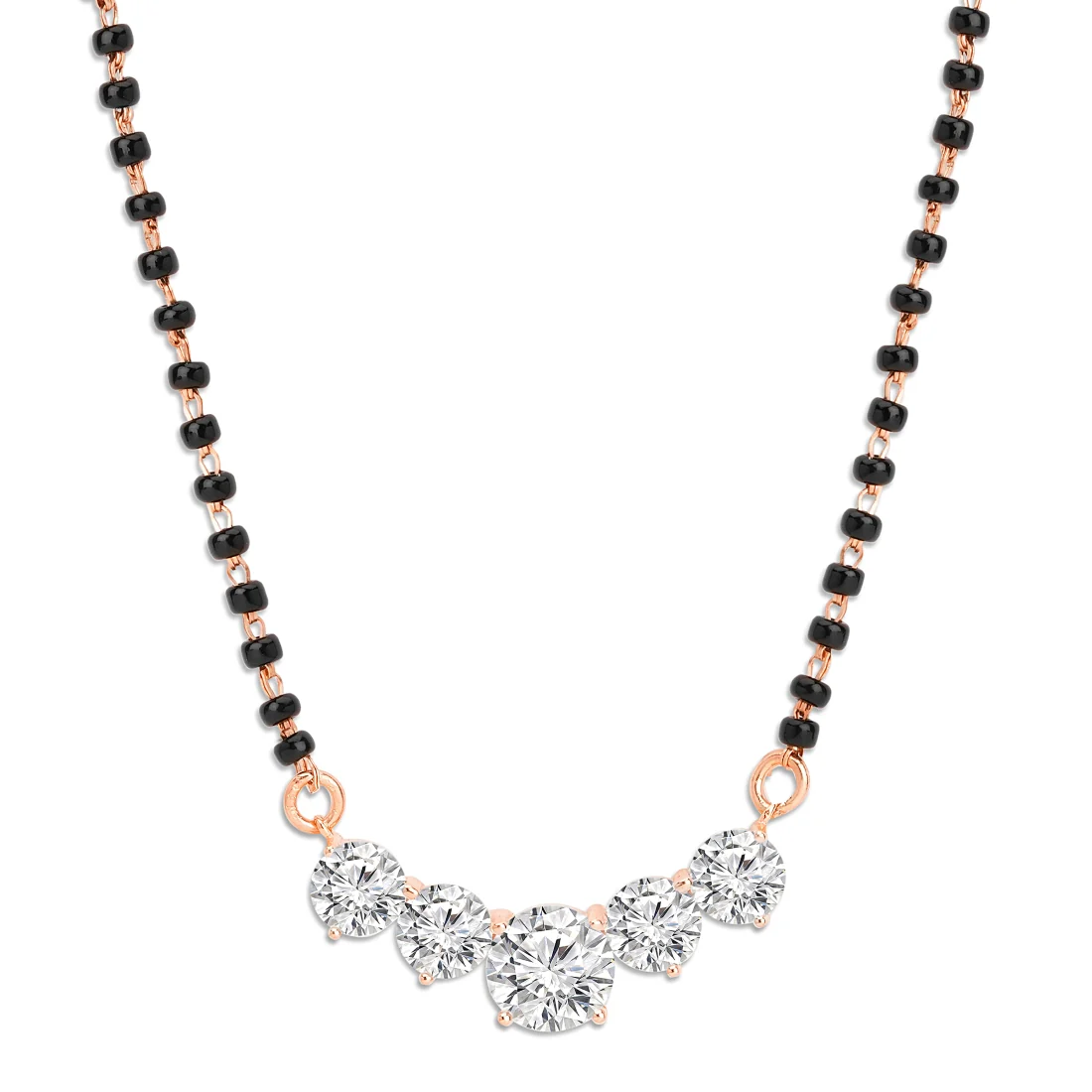 Radiant Circle Rose Gold Plated 925 Sterling Silver Mangalsutra - Image 5