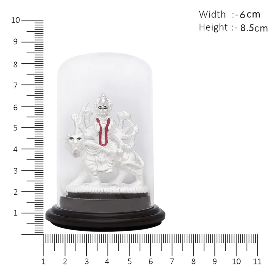 Radiant Devotion Rhodium-Plated 999 Silver Ambey mata Idol - Image 5