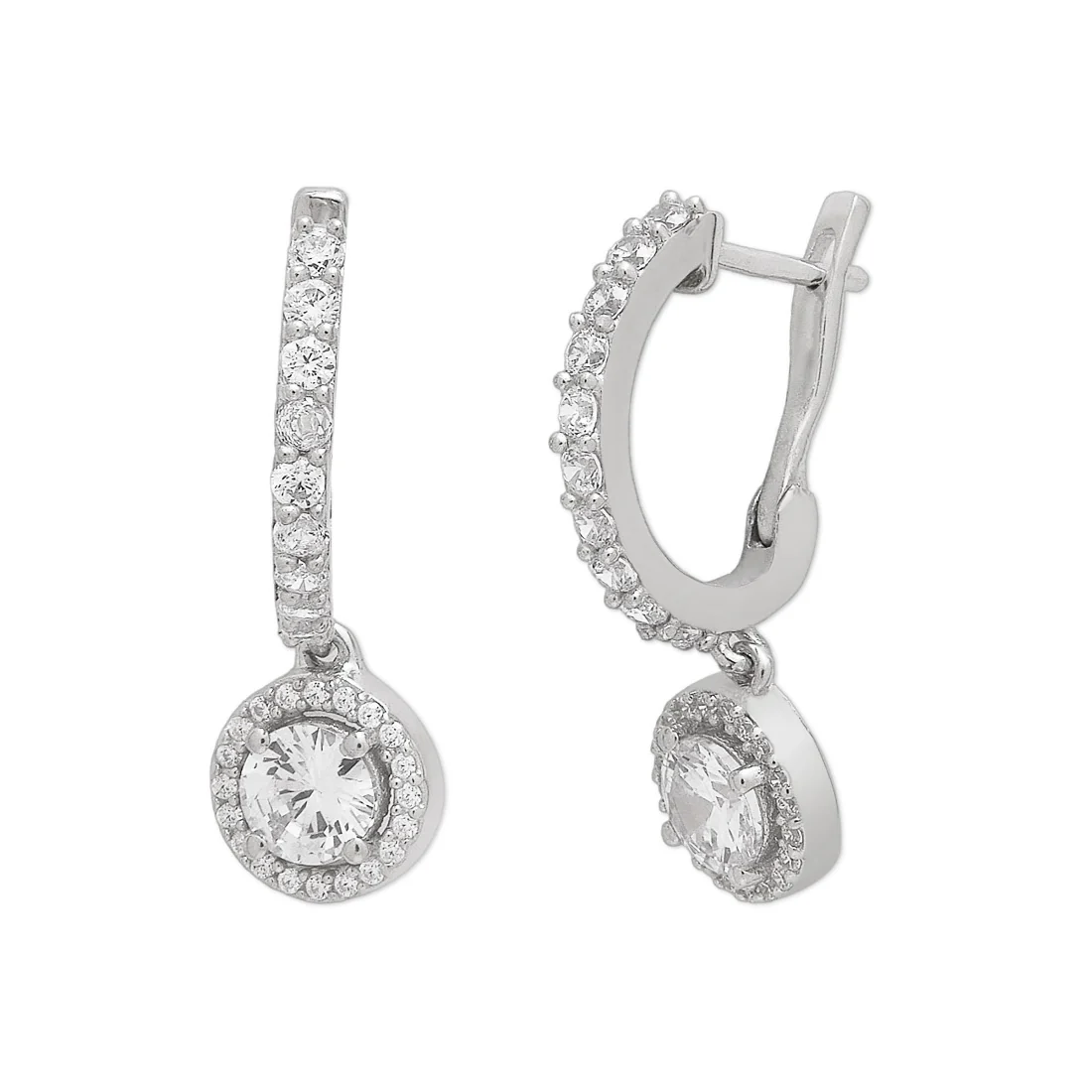 Radiant Droplets Rhodium-Plated 925 Sterling Silver Drop Earrings - Image 4