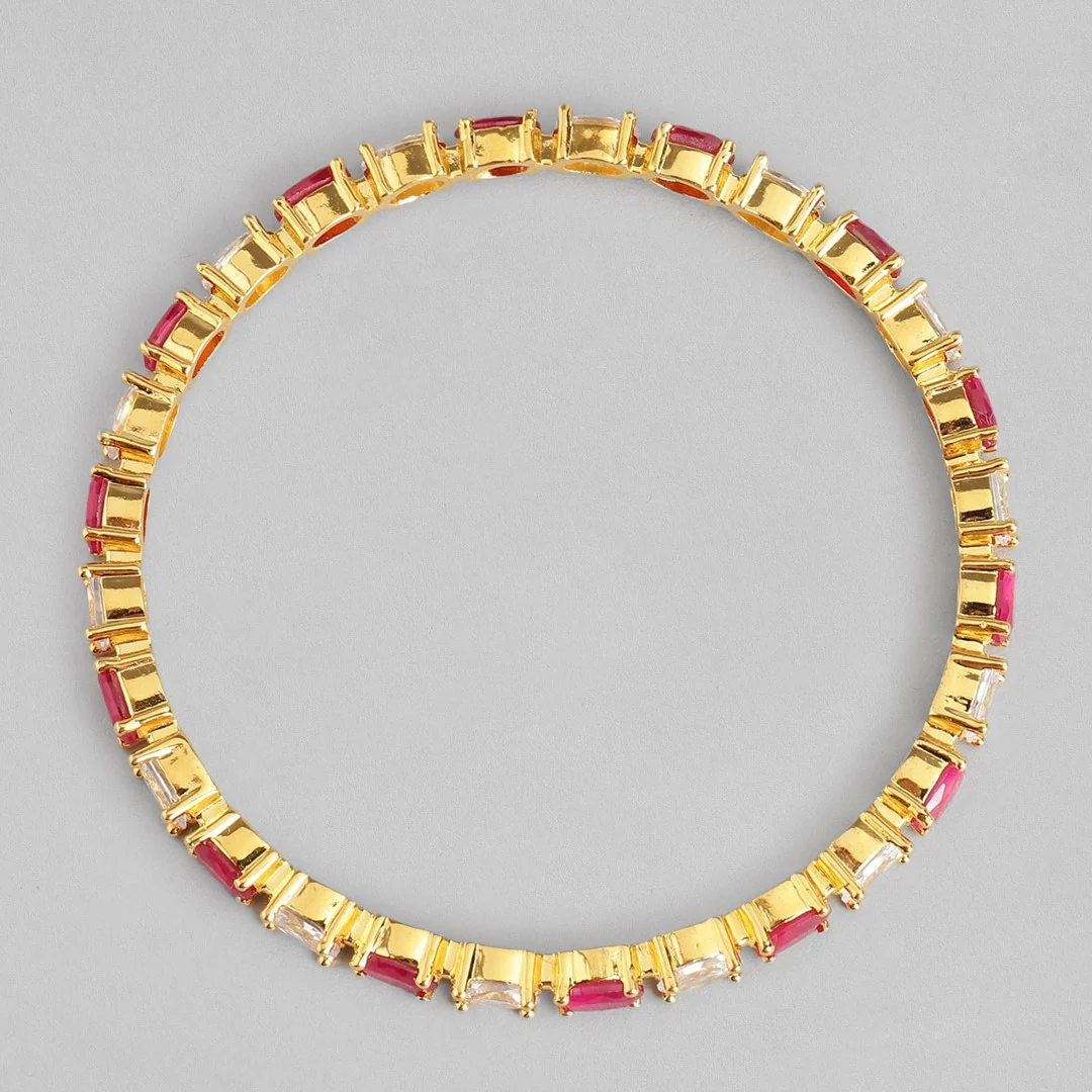 Radiant Elegance Gold-Plated Bangle in 925 Sterling Silver - Image 7