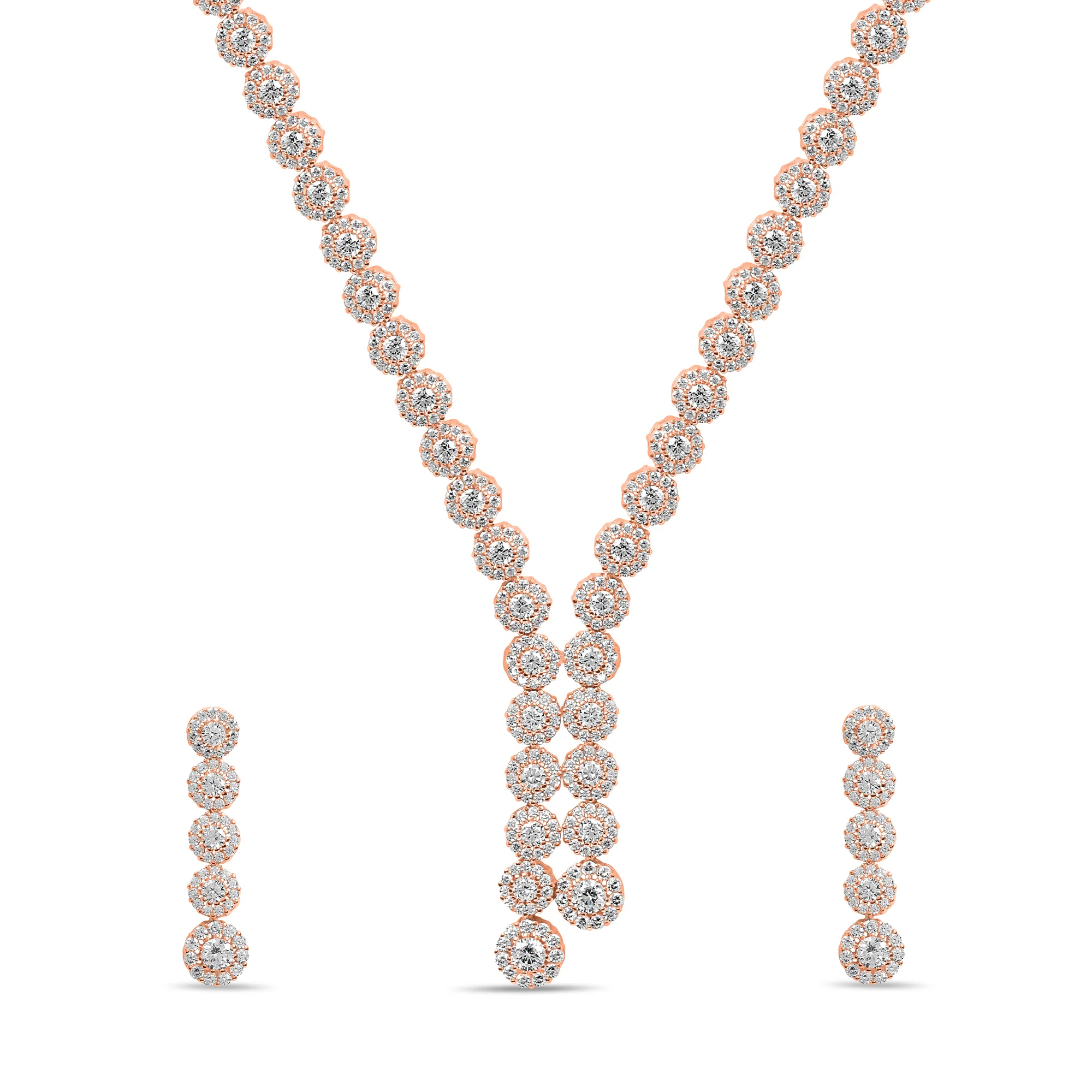 Radiant Elegance Rose Gold Plated 925 Sterling Silver Jewellery Set - Image 3