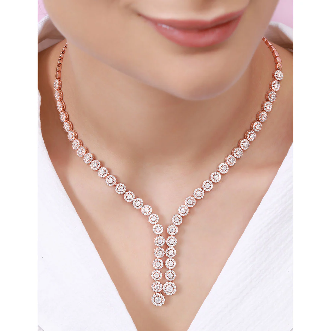 Radiant Elegance Rose Gold Plated 925 Sterling Silver Jewellery Set - Image 4