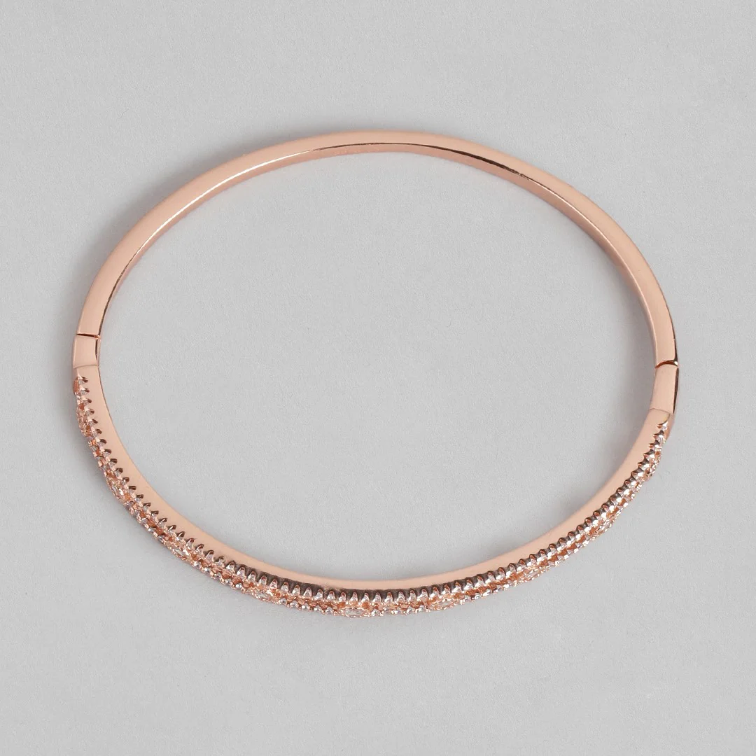 Radiant Elegance Rose Gold-Plated 925 Sterling Silver Kada Bracelet - Image 5