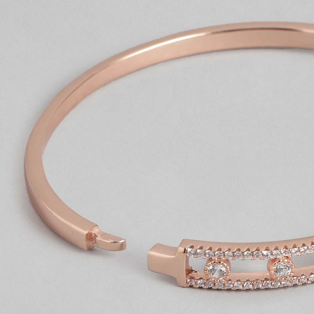 Radiant Elegance Rose Gold-Plated 925 Sterling Silver Kada Bracelet - Image 7