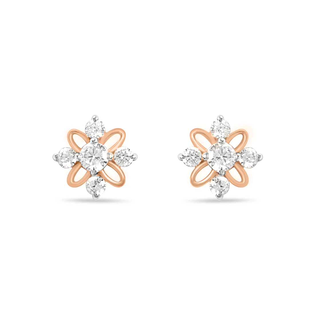 Radiant Floral Gold Earrings with Lab-Grown Diamonds - Image 7