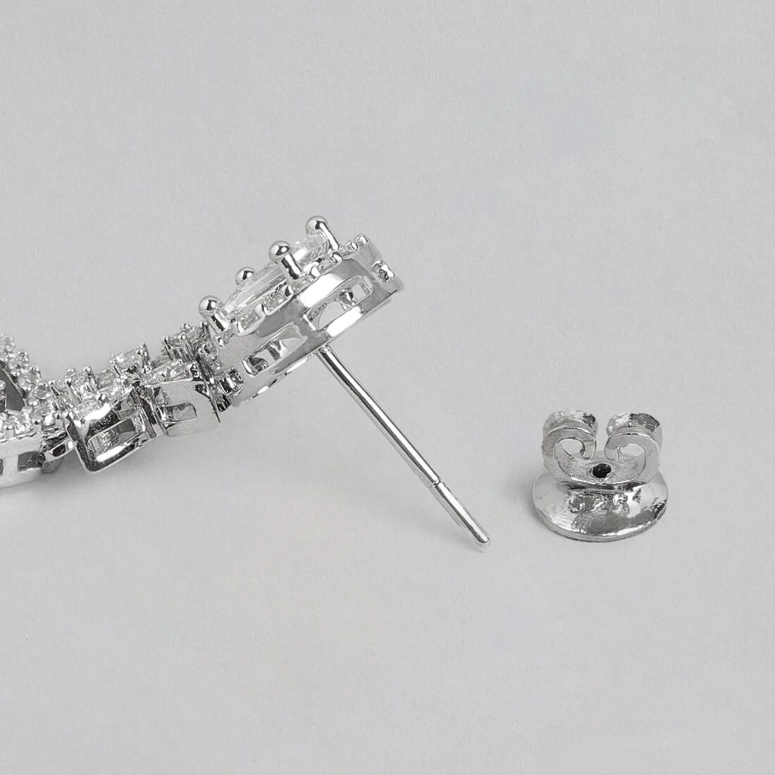 Radiant Frost Rhodium Plated 925 Sterling Silver Drop Earrings - Image 5