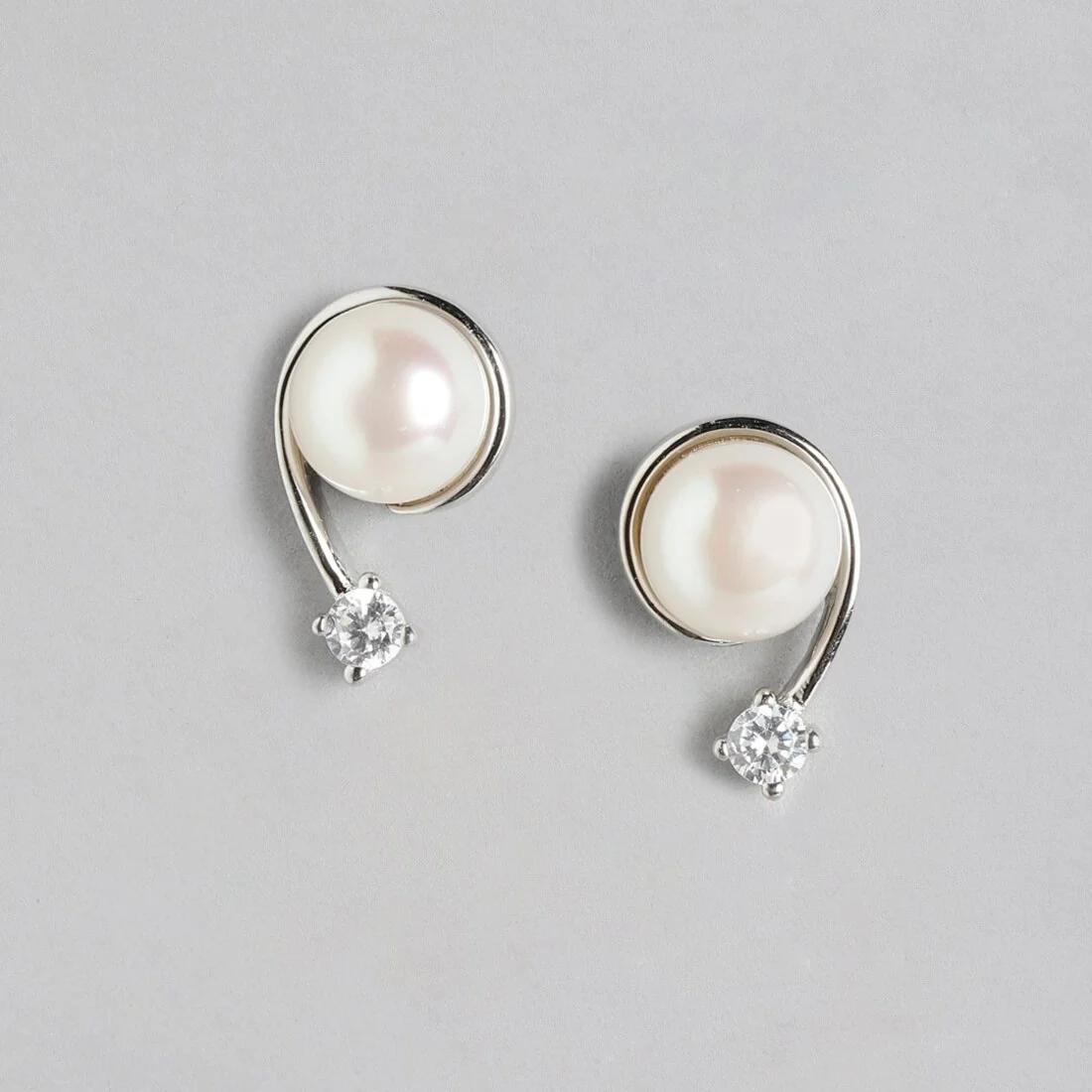 Radiant Fusion 925 Sterling Silver Rhodium-Plated Stud Earrings - Image 5