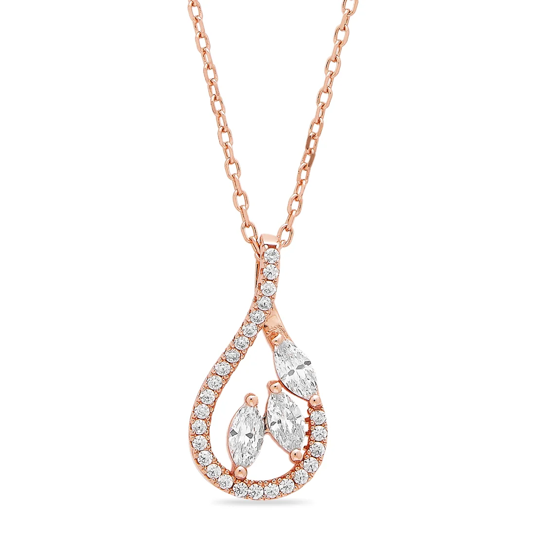 Radiant Fusion 925 Sterling Silver Rose Gold-Plated Abstract Necklace - Image 4
