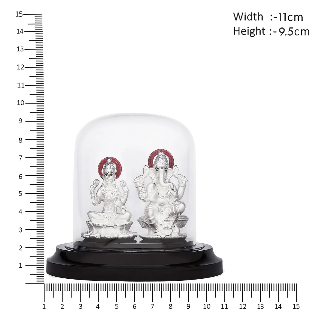 Radiant Harmony Rhodium-Plated 999 Silver Ganesh & Lakshmi Ji Idol - Image 5