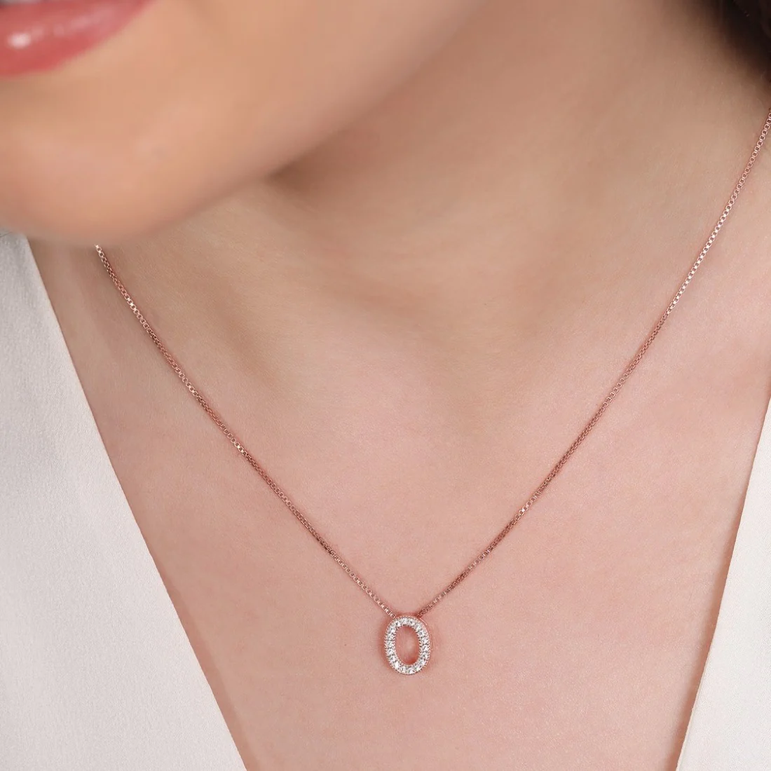 Radiant Oval Rose Gold Plated 925 Sterling Silver Pendant - Image 3