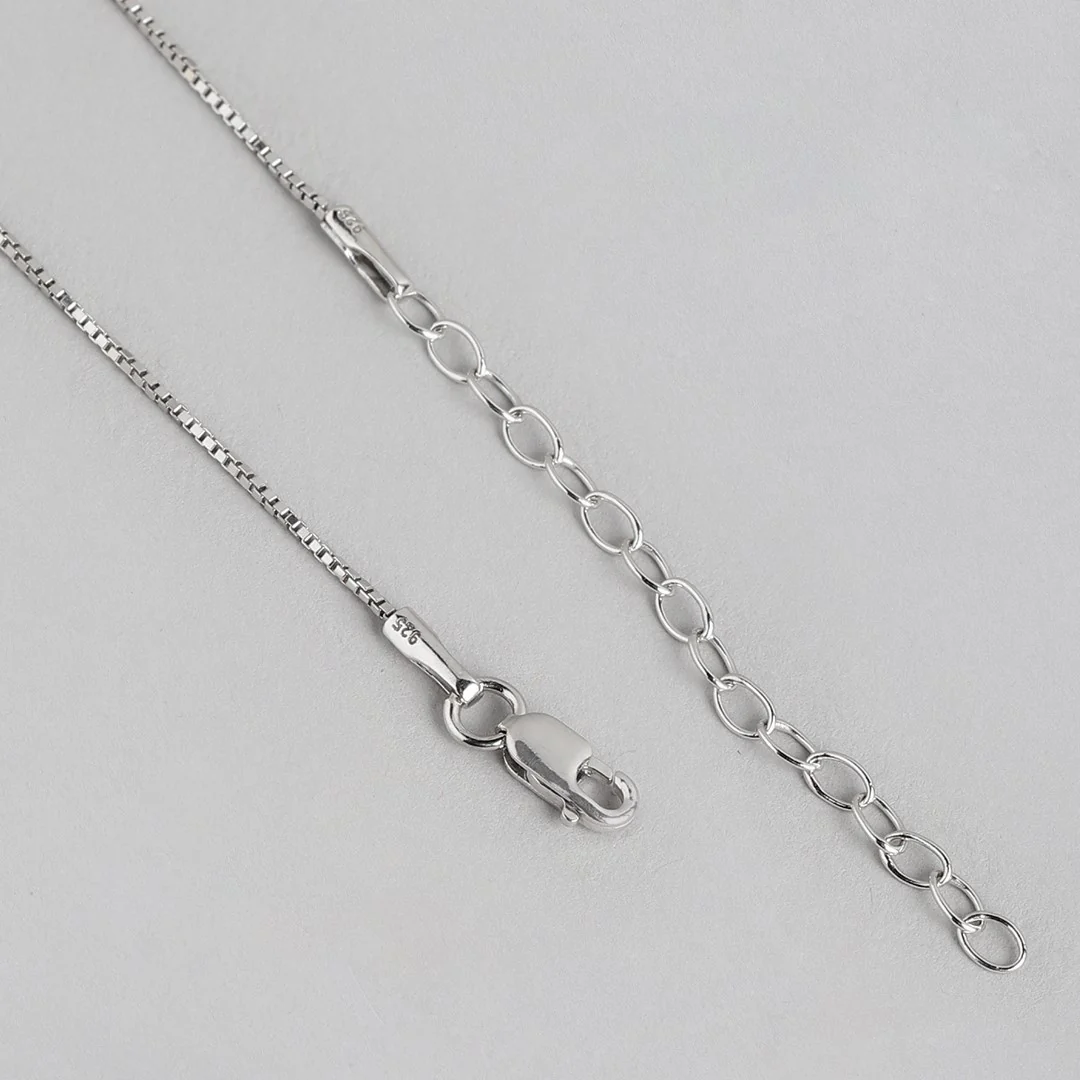 Radiant Rhodium-Plated Floral Fantasy CZ Sterling Silver Pendant with Chain - Image 6