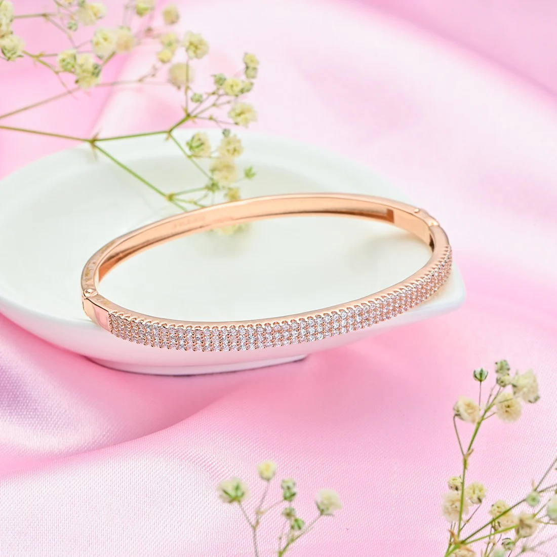 Radiant Rose Gold 925 Sterling Silver Bracelet with Cubic Zirconia