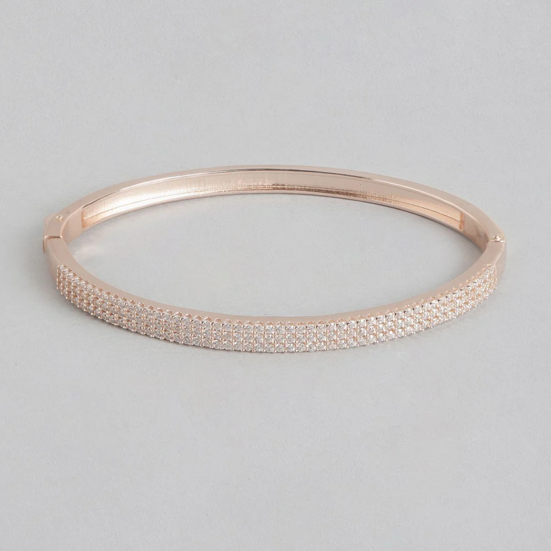 Radiant Rose Gold 925 Sterling Silver Bracelet with Cubic Zirconia - Image 3