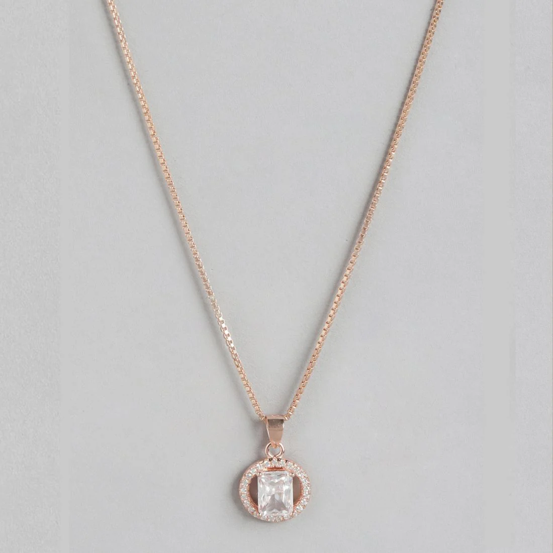 Radiant Rose Gold Circle 925 Sterling Silver Timeless Elegance Pendant with Chain - Image 4