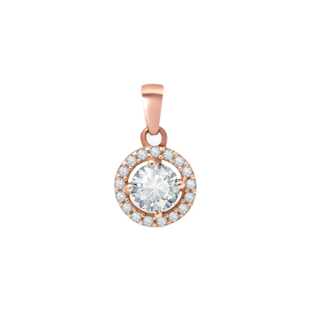 Radiant Rose Gold Circle of Elegance CZ 925 Sterling Silver Pendant with Chain - Image 3