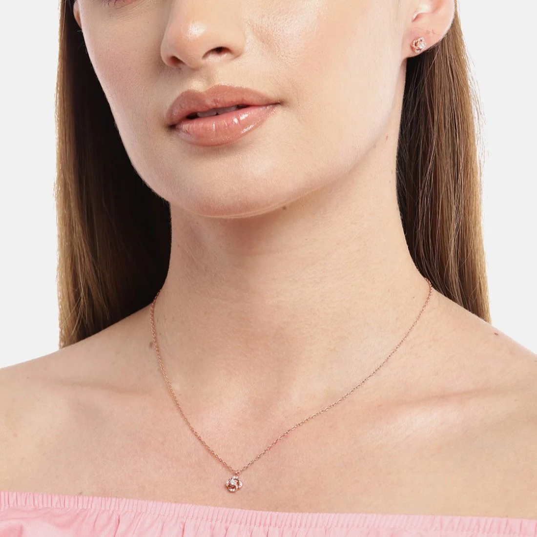 Radiant Floral Rose Gold Elegance 925 Sterling Silver Jewelry Set - Image 3