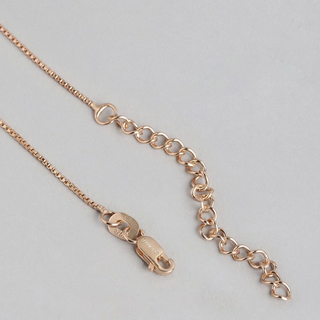 Radiant Rose Gold Elegance CZ 925 Sterling Silver Drop Pendant with Chain - Image 6