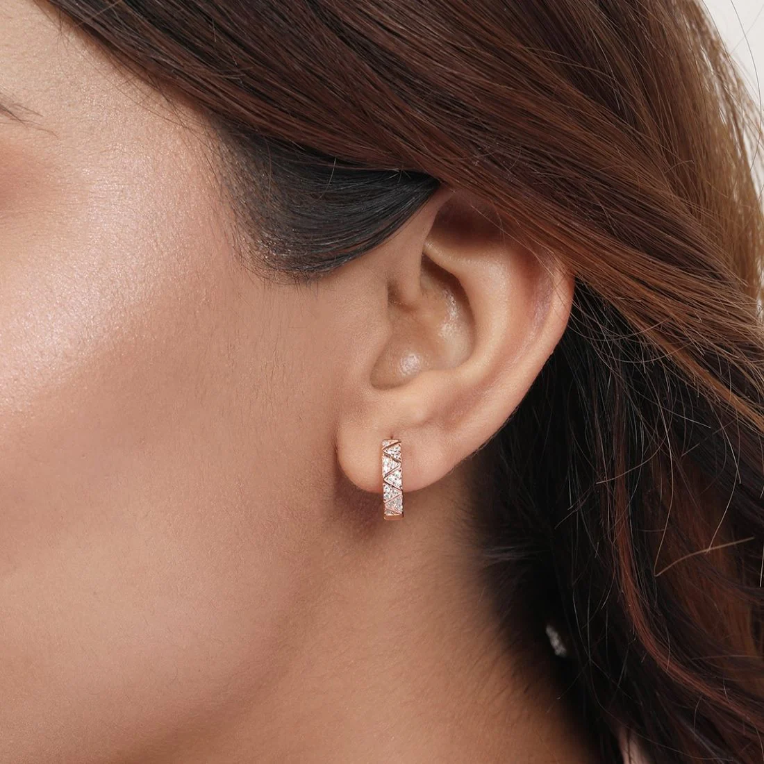 Radiant Rose Gold Plated 925 Sterling Silver Earrings - Image 3